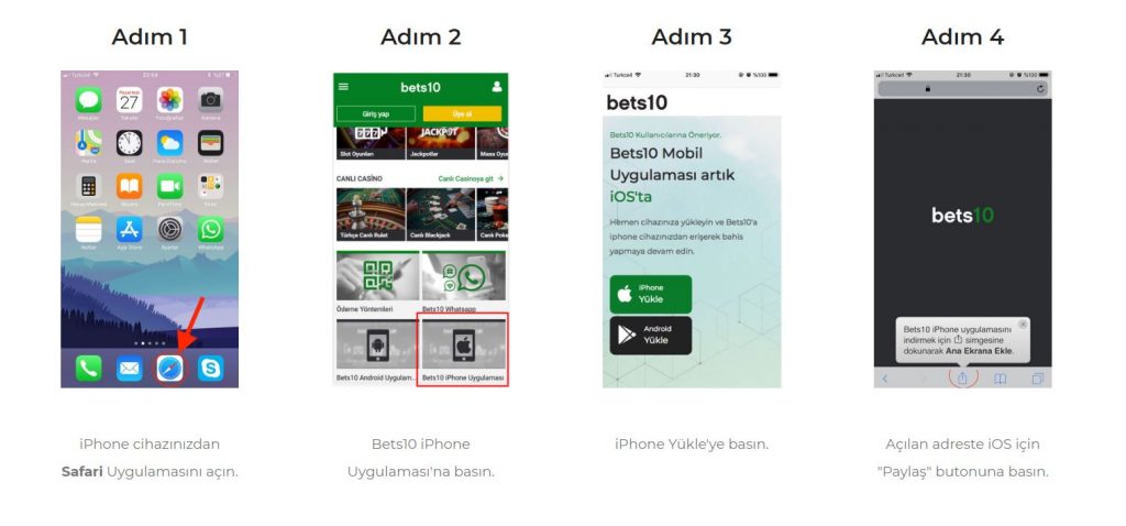 Bets10 Android'ten sonra İphone'da Bets10'da