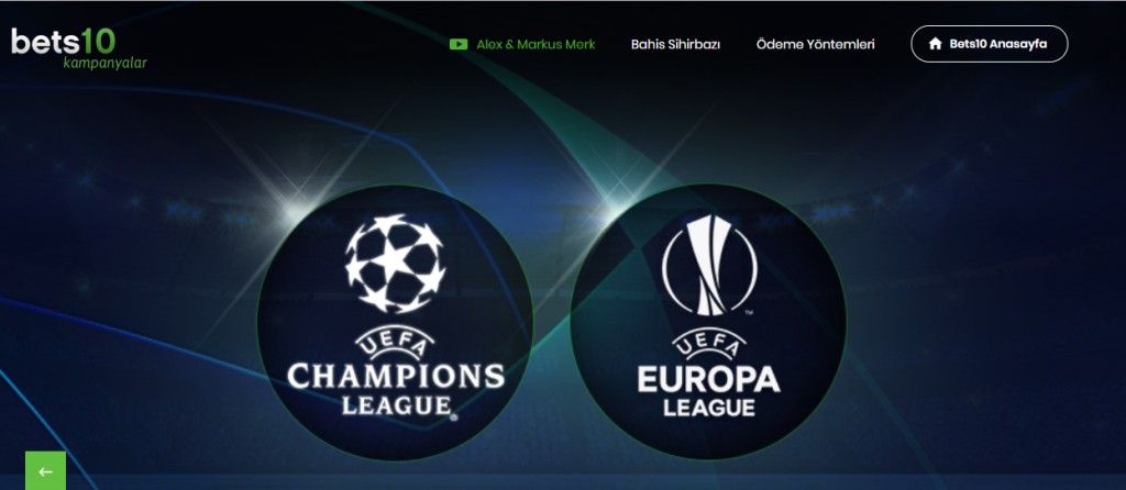 Bets10 Şampiyonlar Ligi ve UEFA Avrupa Ligi Bonusu